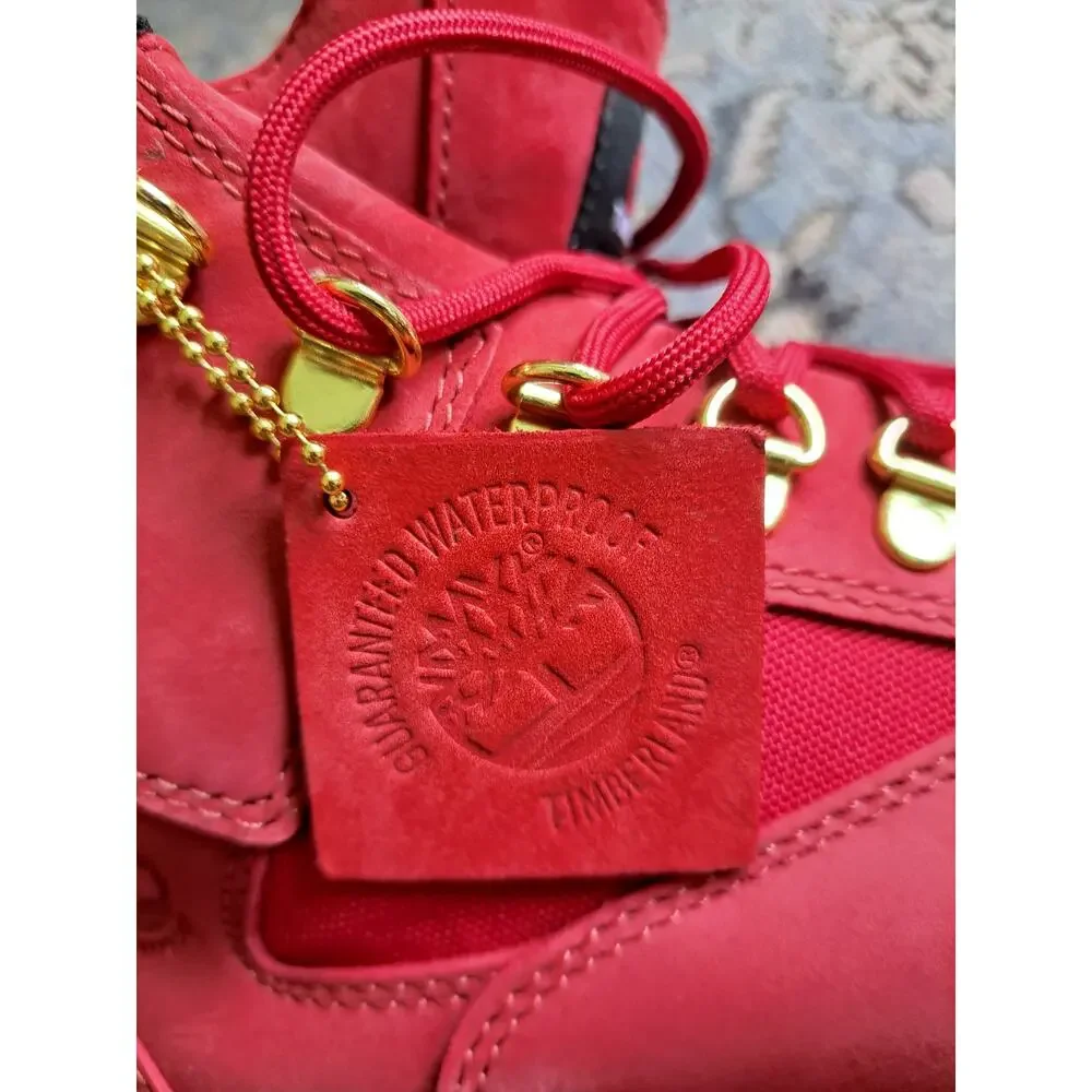 Timberland Men's Field Waterproof Dark Red Nubuck Boots Mens Size 7.5